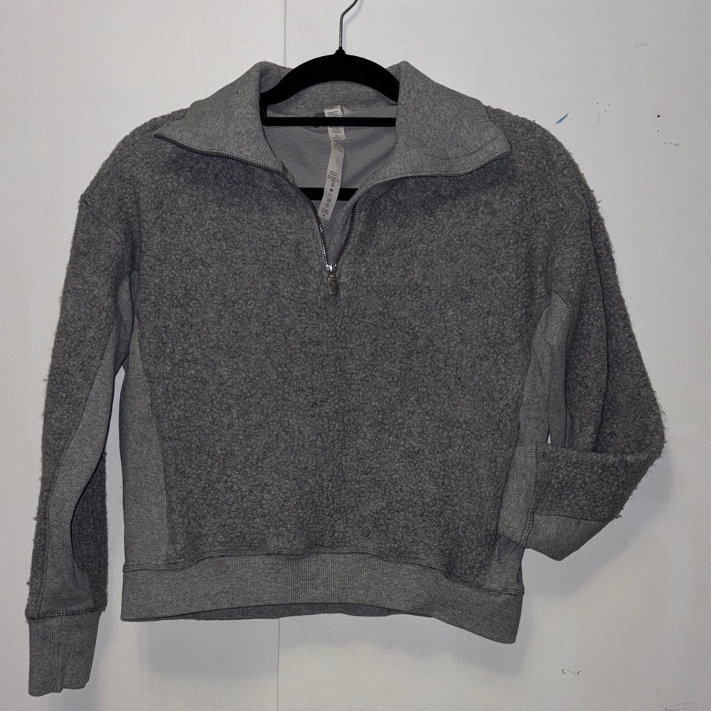 Lululemon Athletica Gray Wool Blend Quarter Zip Top